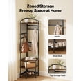 thumbnail image 2 of KFFKFF Corner Hall Tree, 71.3 in Coat Rack with Hooks, Top Shelf & Steel Frame, Freestanding Clothes Shoes Rack Storage Organizer with Anti-Tip Set, 2 of 9