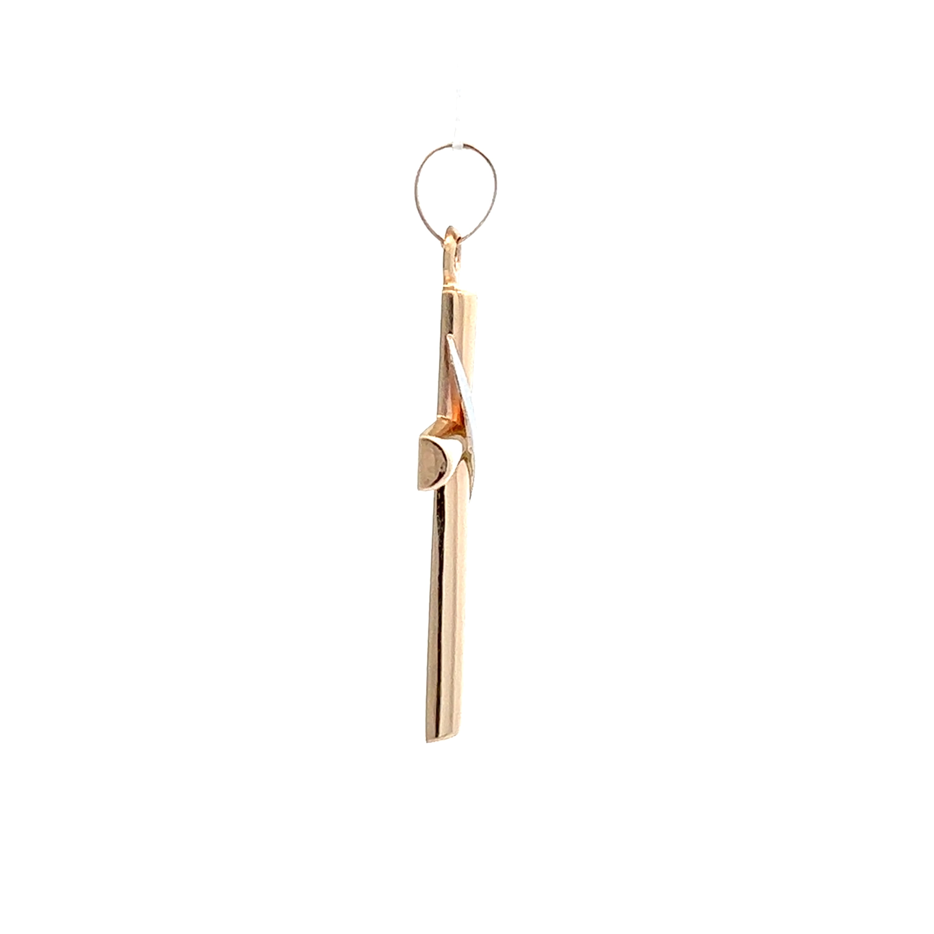 Brilliance Fine Jewelry 14 KT Two Tone Cross with Sash Pendant