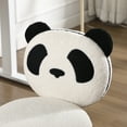 thumbnail image 4 of Guyou Cute Fuzzy Kids Chair, Faux Fur Rolling Swivel Children Desk Chair, Adjustable Student Task Chair Vanity Chair with Panda shaped Back for Living Room Study Room Kids Room , Black, 4 of 4