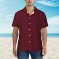 thumbnail image 2 of Fotbe Maroon Camisa Hawaiana para Hombre Unisex – Camisa Casual de Verano con Botones de Manga Corta de Algodón y Lino,Medium, 2 of 7