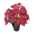 thumbnail image 2 of Planta de Pascua artificial navideña Plantas artificiales en maceta Regalo de Navidad 5 cabezas, 2 of 9