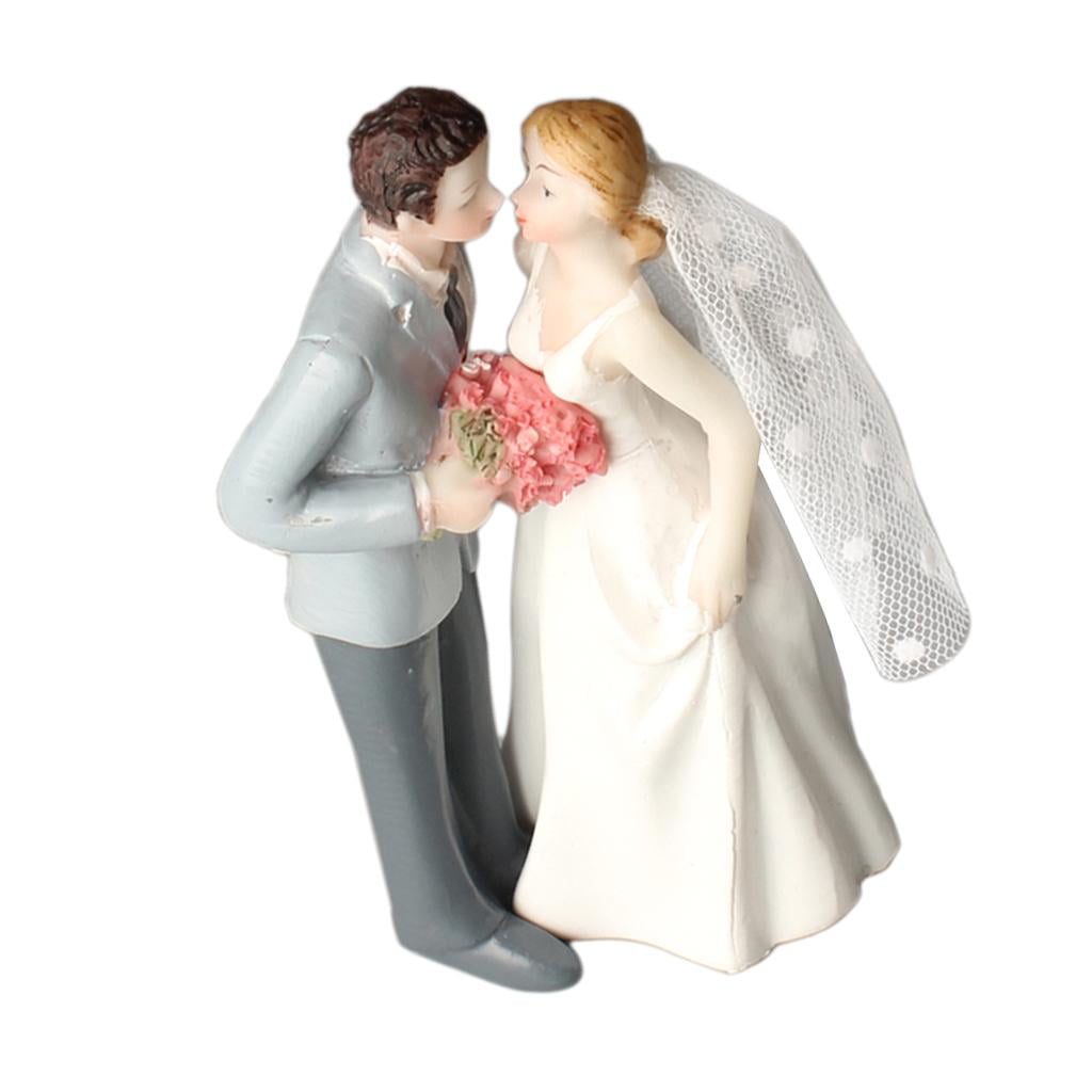 Romantic Wedding Resin Groom & Bride Umbrella Couple Figurine Decoration 