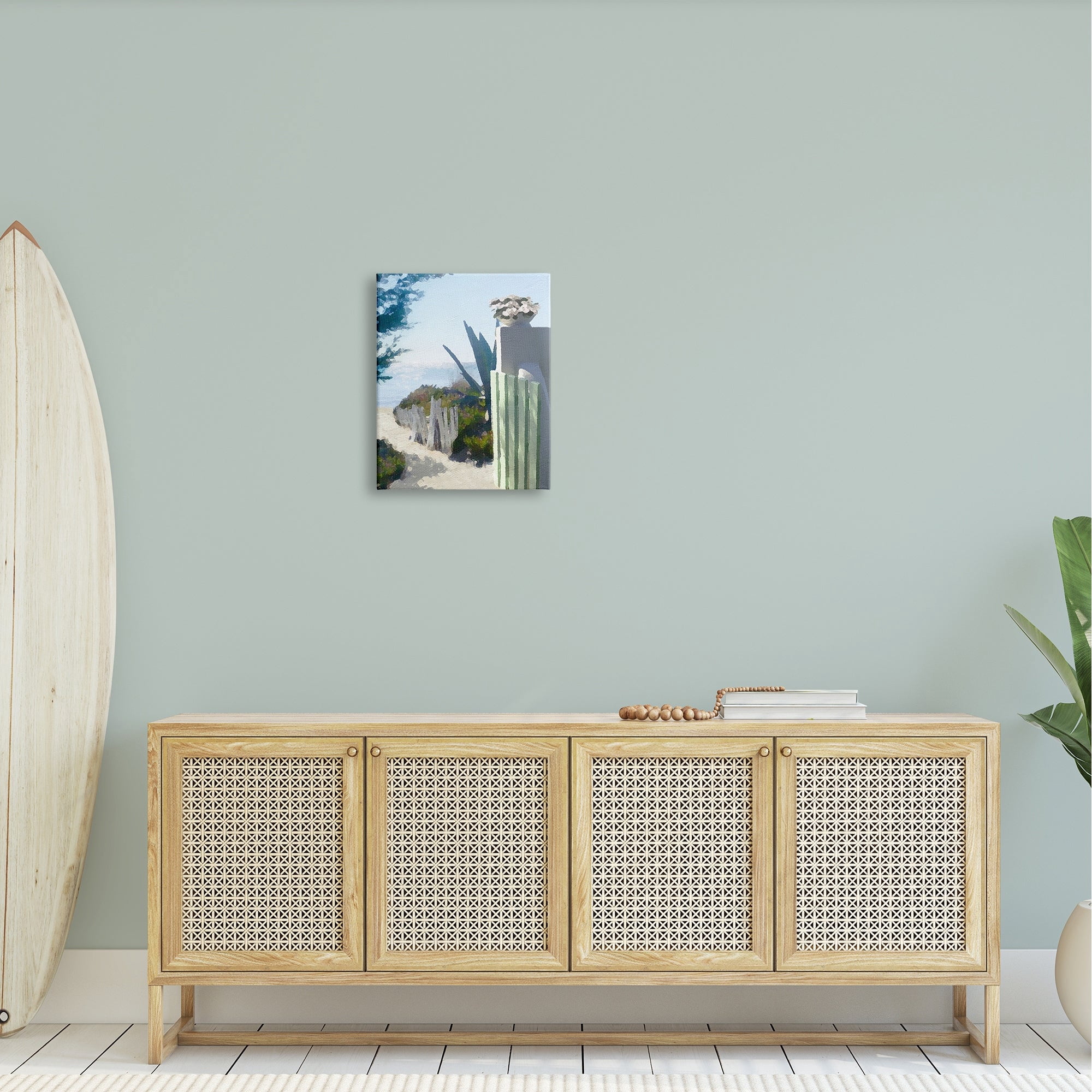 Stupell Industries Beach Shore Boardwalk Summer Ocean Sandy Breeze Painting Gallery Wrapped Canvas Print Wall Art, Design by Noah Bay