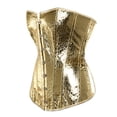 thumbnail image 2 of Aoiroe Women's Bustier Corset Top Plus Size Satin Waist Overbust Bustiers Gold S, 2 of 4
