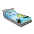 thumbnail image 2 of Ambesonne Nautical Fitted Sheet & Pillow Sham Set, Boat Maya Bay Thailand, Twin, Multicolor, 2 of 2