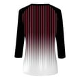 thumbnail image 5 of LEBONYARD Long Sleeve Shirts for Women,Fall Womens Tops Fashion,Women's Fashion Printed T-shirt 3/4 Sleeves Blouse Round Neck Casual Tops Wine XL, 5 of 5