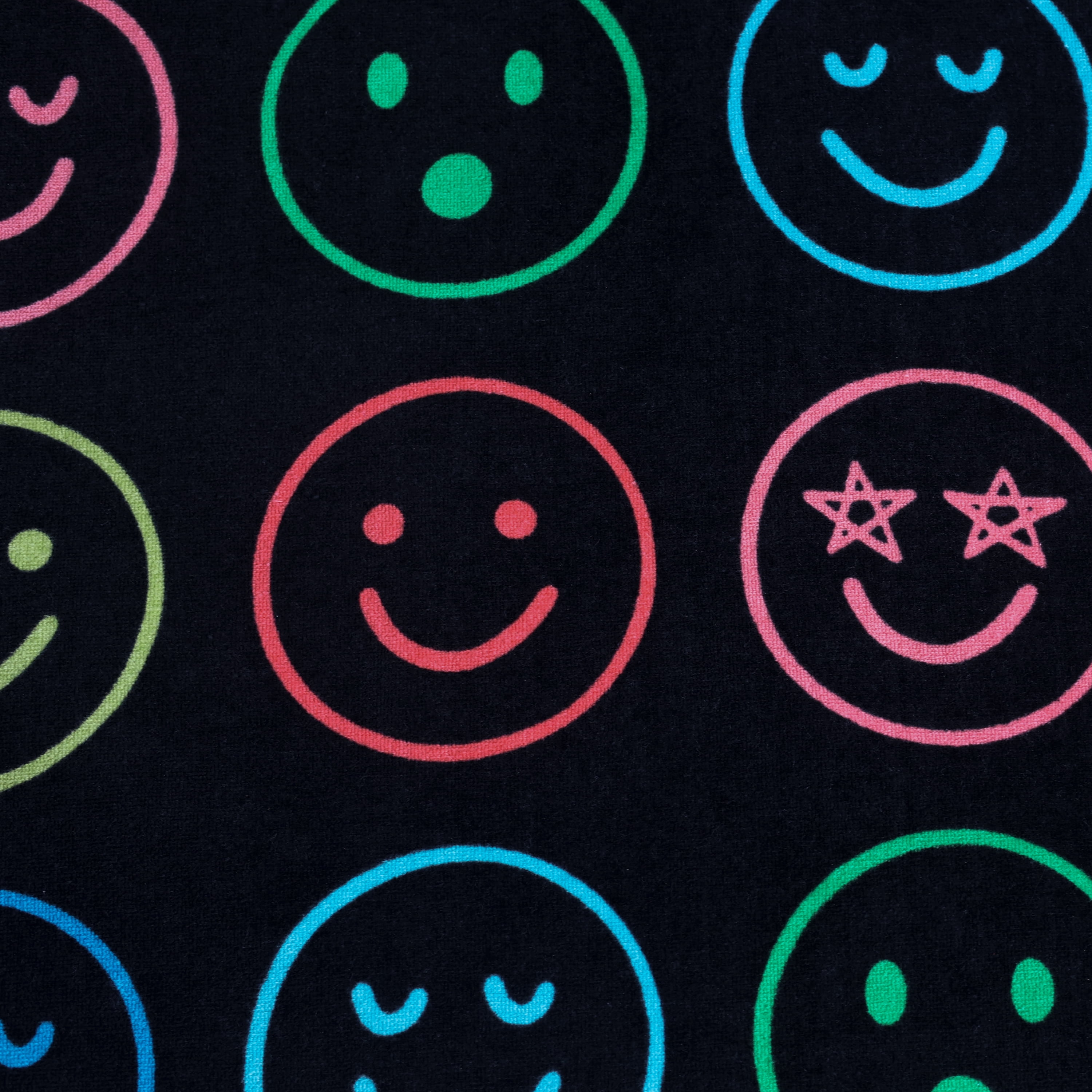Mainstays Kids Cotton Blend Beach Towel, 30 x 60 Inches, Neon Smiles