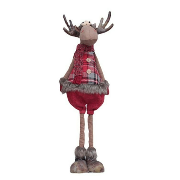 Retractable Christmas Ornaments Long Legs Standing Telescopic Reindeer for Doll Toy Home Xmas Decor New Year Gifts for K