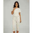 thumbnail image 3 of Real Essentials 2 Pack: Womens Pajamas Short Sleeve Sleepwear Tops and Capri Pants Pjs Print Pajama Sets (Available In Plus), 3 of 6