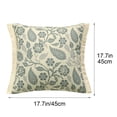 thumbnail image 6 of Homellea Boho Floral Throw Pillow Cover, 17.7 Inch Sage Green Botanical Decorative Cushion Case with Fringe Trim for Couch, Sofa, Bed, Chair, Living Room and Bedroom Farmhouse Decor, 6 of 6