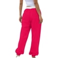 thumbnail image 3 of SNKSDGM Women's Plus Cotton Panties for Women Plus Size White Linen Pants Women Tall Women Bottom Sweatpants Joggers Pants Workout High Waisted Yoga Pants with Pockets, 3 of 4
