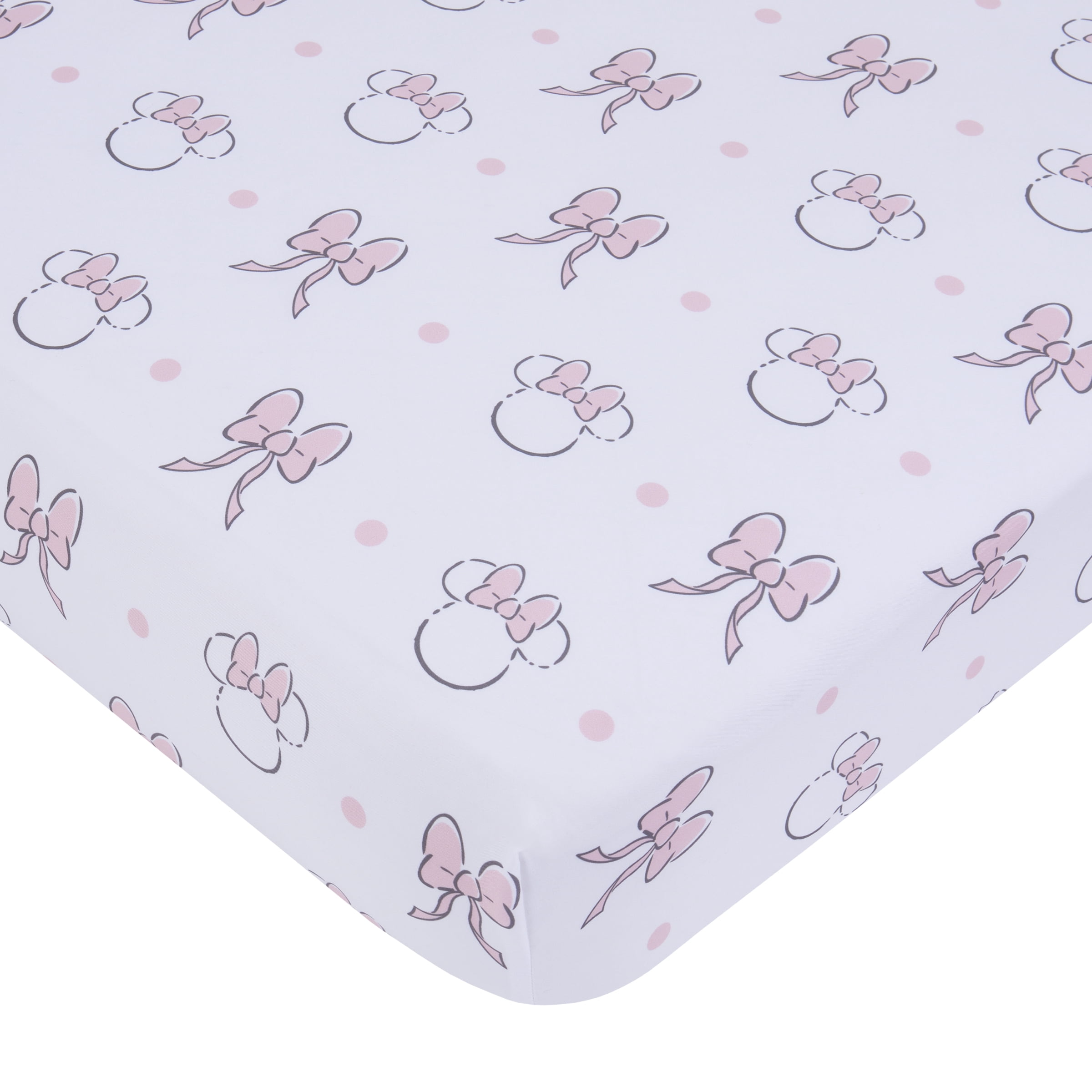 Minnie Mouse Sweet Bows Fitted Crib Sheet, Infant Girl, Pink