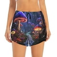 thumbnail image 2 of Hirioo Jungle Path Glowing Mushrooms for Women's Double Layer Athletic Shorts High-Performance Gym Shorts with Inner Pocket, Elastic Waistband-X-Large, 2 of 7
