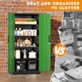 thumbnail image 6 of SOLAURA 71" Metal Garage Storage Cabinet with Locking Doors and Adjustable Shelves for Home, Office(Black Green), 6 of 7