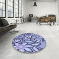 thumbnail image 4 of Ahgly Company Machine Washable Indoor Square Transitional Deep Periwinkle Purple Area Rugs, 3' Square, 4 of 7