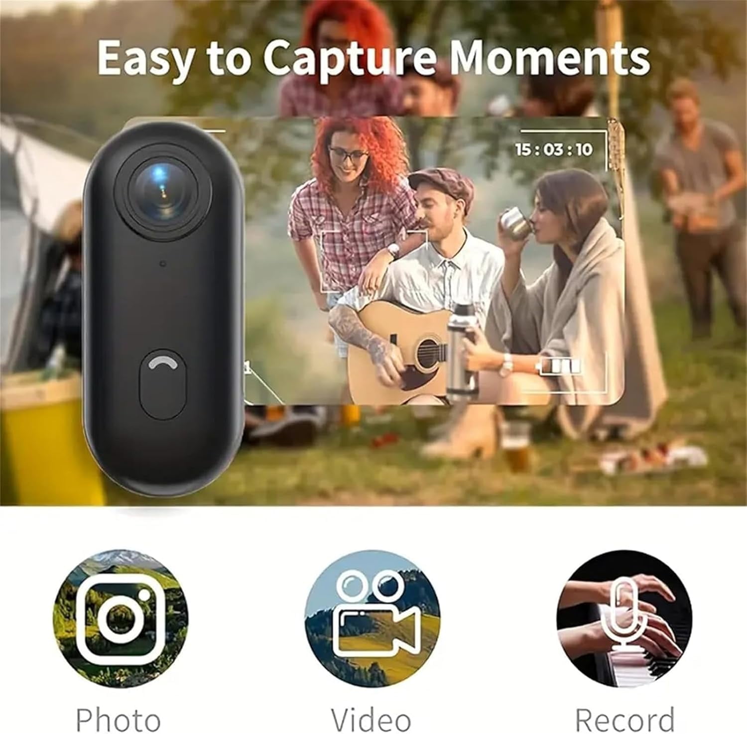 4K HD Wearable Body Camera, Hands-Free Mini Action Cam with Audio, Video, Mount Anywhere for Vlogging, Cycling, Diving