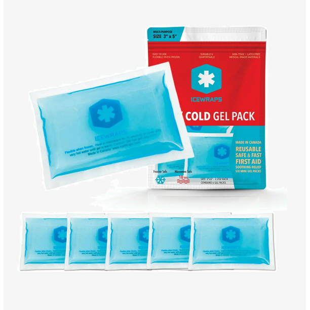 6 Pack 3x5 Gel Ice Packs Reusable Hot Cold Flexible Gel Pack Walmart Com Walmart Com