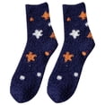 thumbnail image 3 of CNJKEHIUV Hot Sales Socks Under $2 Womens Fuzzy Slipper Socks Coral Velvet Fuzzy Star Non Slip Indoor Christmas Holiday Home Sleeping Gift, 3 of 3