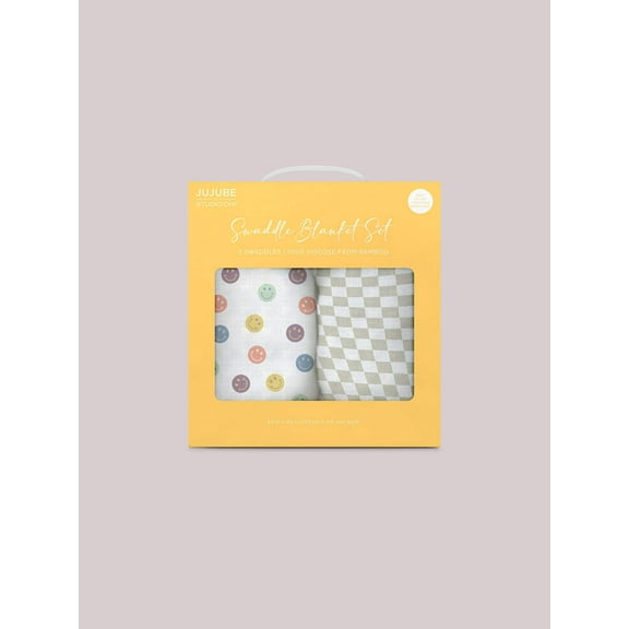 2-Pack Square Swaddle Blanket Set - Happy Baby Vibes