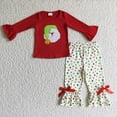 thumbnail image 1 of Conjunto de ropa de dormir para bebé, niño y niña, traje de Reno bordado de Navidad, rayas rojas, pantalones de algodón, pijamas para niños pequeños, 1 of 2