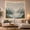Quiet Valley Lake, variant on Snowy Mountain Landscape with Evergreens Against Pale Moon, Calming Minimalist for Nature Lovers, Peaceful Wall Art, Housewarming Gift Tapestry Wall Hanging for Bedroom and Living Room
