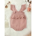 thumbnail image 2 of Bagilaanoe Newborn Baby Girl Knit Rompers Sleeveless Bodysuits 3M 6M 9M 12M Infant Ribbed One Piece Jumpsuit, 2 of 9