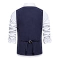 thumbnail image 6 of RYDCOT Men's Corduroy Dress Vest V-Neck Vintage Western Cowboy Waistcoat Sleeveless Jacket Slim Fit Casual Business Single-Breasted Suit Vests with Muti Pocket Navy, 6 of 8