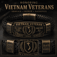 thumbnail image 6 of Vietnam Veteran Honor Bracelet, 1955-1975 Commemorative Braided Wristband, All Gave Some Some Gave All Metal Cuff Bangle, Black Woven Commemorative Military Bracelet Gift for Veterans, 6 of 7