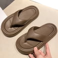 thumbnail image 4 of Miluxas Flip Flops for Women Arch Support Flip Flops Cloud Comfy Lightweight Thicken Sole Pillow Wear-resistant Beach Shower Slippers Brown 4.5-6(38), 4 of 9