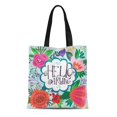 thumbnail image 1 of JSDART Canvas Tote Bag Beautiful Hello Darling Bright Creating for Wedding Birthday Holiday Durable Reusable Shopping Shoulder Grocery Bag, 1 of 1