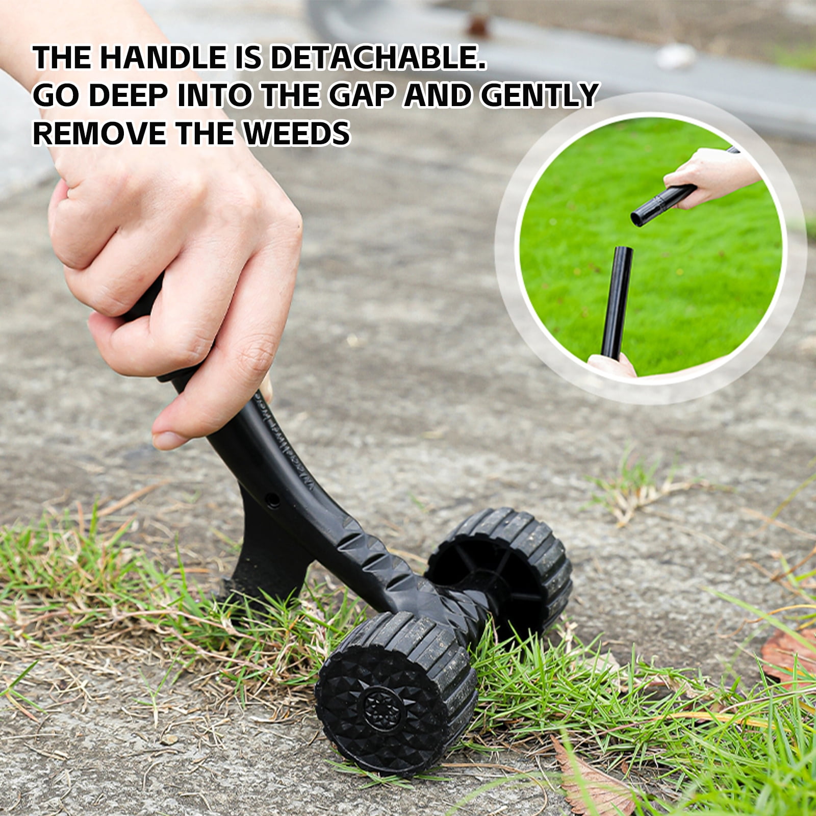 DIYMAG Crack Weeder Tool, Weed Puller Tool, Detachable & Non-Bending Weeding Cleaning Tool for Garden Patio Backyard Lawn Sidewalk Driveways Standing Weeds (Weed Tool)