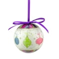 thumbnail image 3 of Northlight 8pc Purple and White Decoupage Shatterproof Christmas Ball Ornaments 2.25" (57mm), 3 of 4