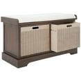 thumbnail image 4 of SAFAVIEH Landers 2 Drawer Storage Bench with Cushion, Brown, 4 of 12