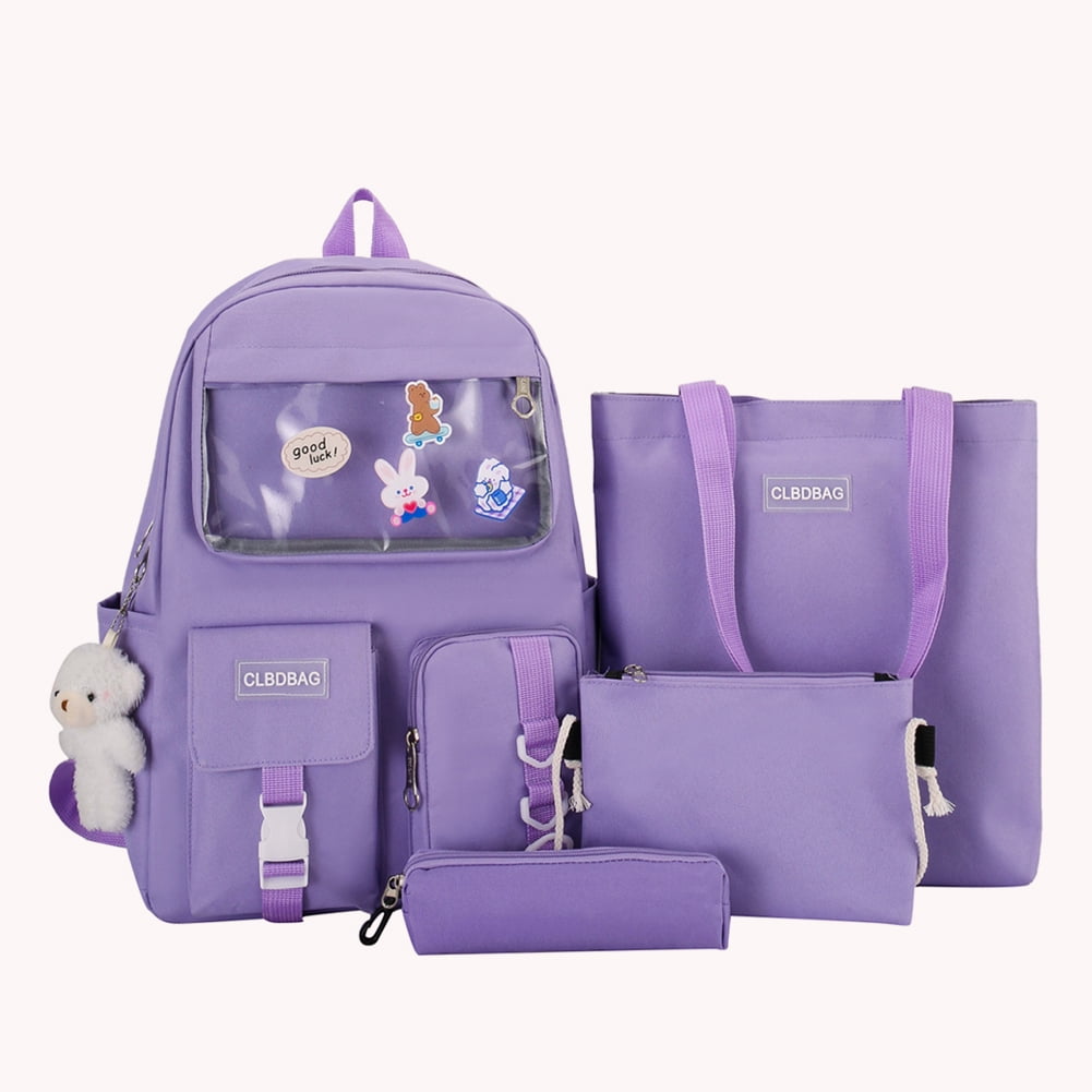 LoyGkgas Unisex Adult 4pcs Kawaii Backpacks Teenager Girls School Mochila Shoulder Bags Purple in Uruguay at UYU 4328 Rating 5