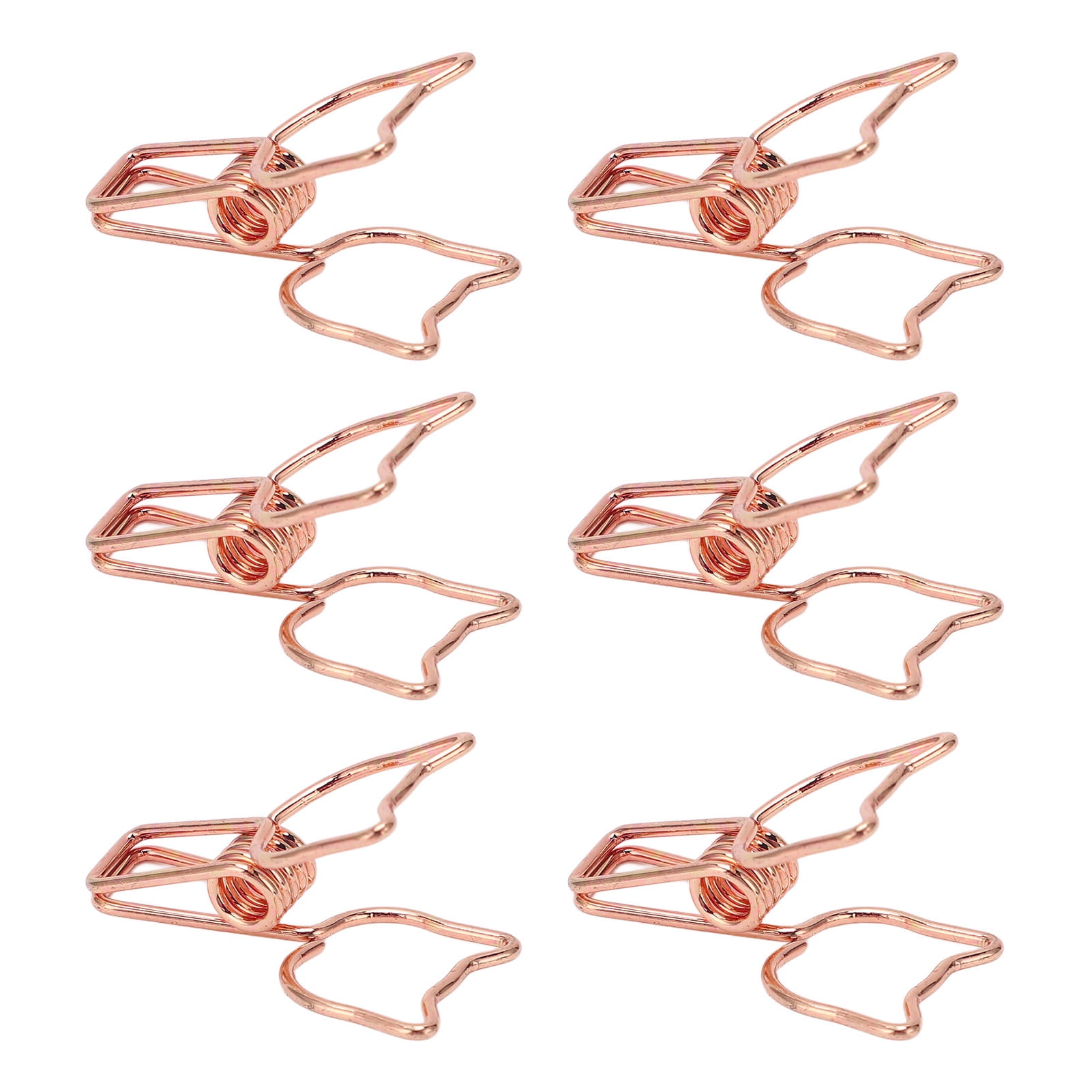 BOKYAN 100pcs Binder Clips Cute Cartoon Cat Shape Metal Hollowed Long Tail Clips Paper Clamps Office Supplies Rose Gold (5.91 inches / 15 cm)