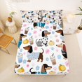 thumbnail image 5 of Homewish Cartoon Dachshund Bed Sheets,Cherry Blossom Full Size Sheets,White,4 Pieces,1 Flat Sheet, 1 Fitted Sheet and 2 Pillowcases, 5 of 6