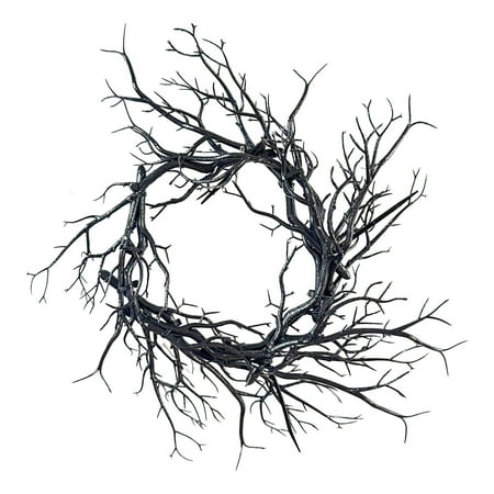 

ZHIZAIHU Halloween Clearance Home Decor! 1pc Halloween Wreath Hanger Halloween Twig Garland Festival Decoration Glow Black Twig Garland Festival Scene Ornament Halloween Fall Decor (D)