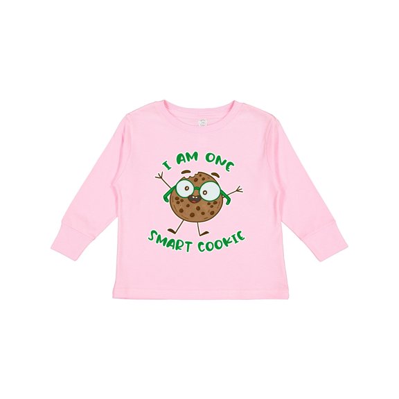 Inktastic I Am One Smart Cookie Boys or Girls Long Sleeve Toddler T-Shirt
