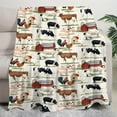thumbnail image 4 of Cozy Farm Animal Flannel Throw Blanket - Soft All-Season Decorative Blanket with Farmhouse Design, for Sofa Bed Camping & Home Office, 4 of 8