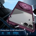 thumbnail image 5 of Decase Case for Samsung Galaxy Z Flip 6, Shockproof Magnetic 360° Rotating Kickstand Phone Case, Wireless Charging Supported,Winered, 5 of 11