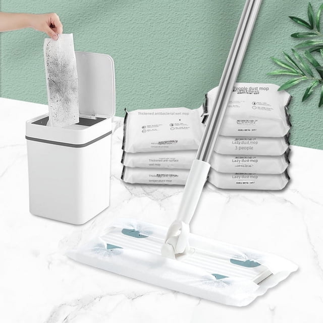 Trapeador electrostático simple y grueso para eliminar el polvo, toalla de papel húmeda, desechable, sin lavado, para personas perezosas, artefacto doméstico plano