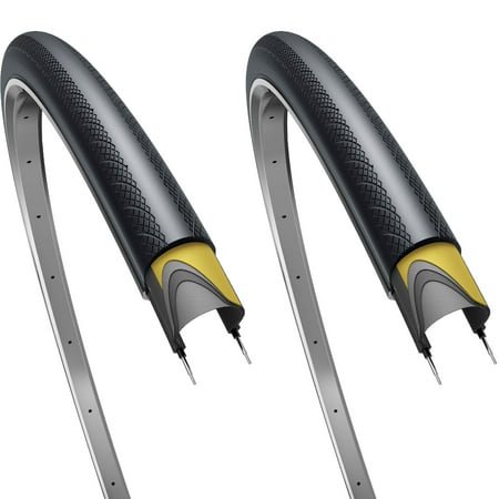 Fincci Pair 700X28C Tire 28-622 Foldable 60Tpi With 1Mm Antipuncture Protection For Cycling Race Road Racing Touring Bicycle Bike - 700 X 28C Road Bike Tires Pack Of 2