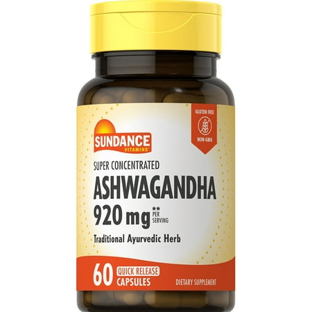 Sundance Vitamins Super Concentrated Ashwagandha 920 mg Quick Release Capsules - 60 ct