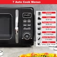 thumbnail image 4 of Galanz GLCMKZ11BKR10 - Horno de microondas retro para encimera con cocción automática y recalentamiento, descongelación, funciones de inicio rápido, fácil de limpiar con placa giratoria de vidrio,, 4 of 5