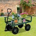 thumbnail image 3 of NiamVelo Garden Cart Garden Wagon Carts Heavy Duty Steel Garden Utility Carts with Removable Side and Wheels, Beach Lawn Dumping Yard Cart for Outdoor, Green, 3 of 8