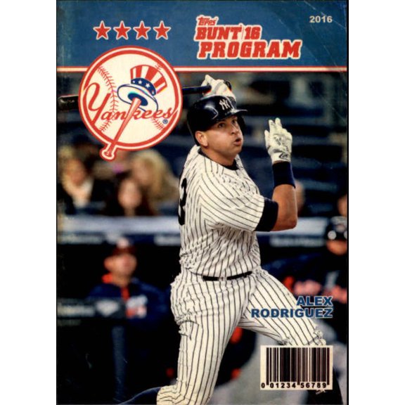 Collectible 2016 Topps Bunt Programs #P5 Alex Rodriguez MLB Baseball Trading Card
