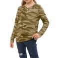 thumbnail image 2 of Langwyqu Long Sleeve Girls Camouflage Print Casual V-Neck Cross Shirt For 4-15 Years, 2 of 5