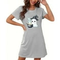 thumbnail image 3 of Cxenplz Nightgowns for Women Short Sleeve T Shirt Sleep Dress Comfy Round Neck Sleepshirt Sleepwear Halloween Print Lounge Pullovers Nightshirt on Clearance, 3 of 4