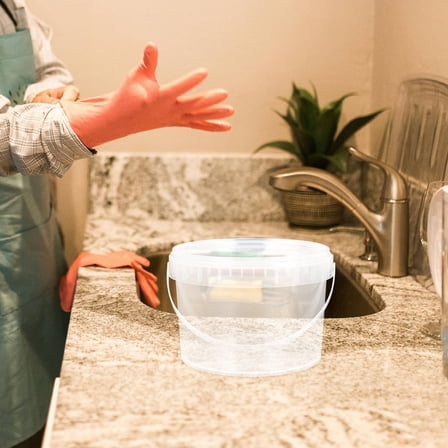 UPOUART Small Bucket Plastic Storage Transparent 1Pack