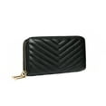 thumbnail image 3 of Daisy Rose Dual Zipper Women's Casual Continental Wallet, Black, 3 of 9